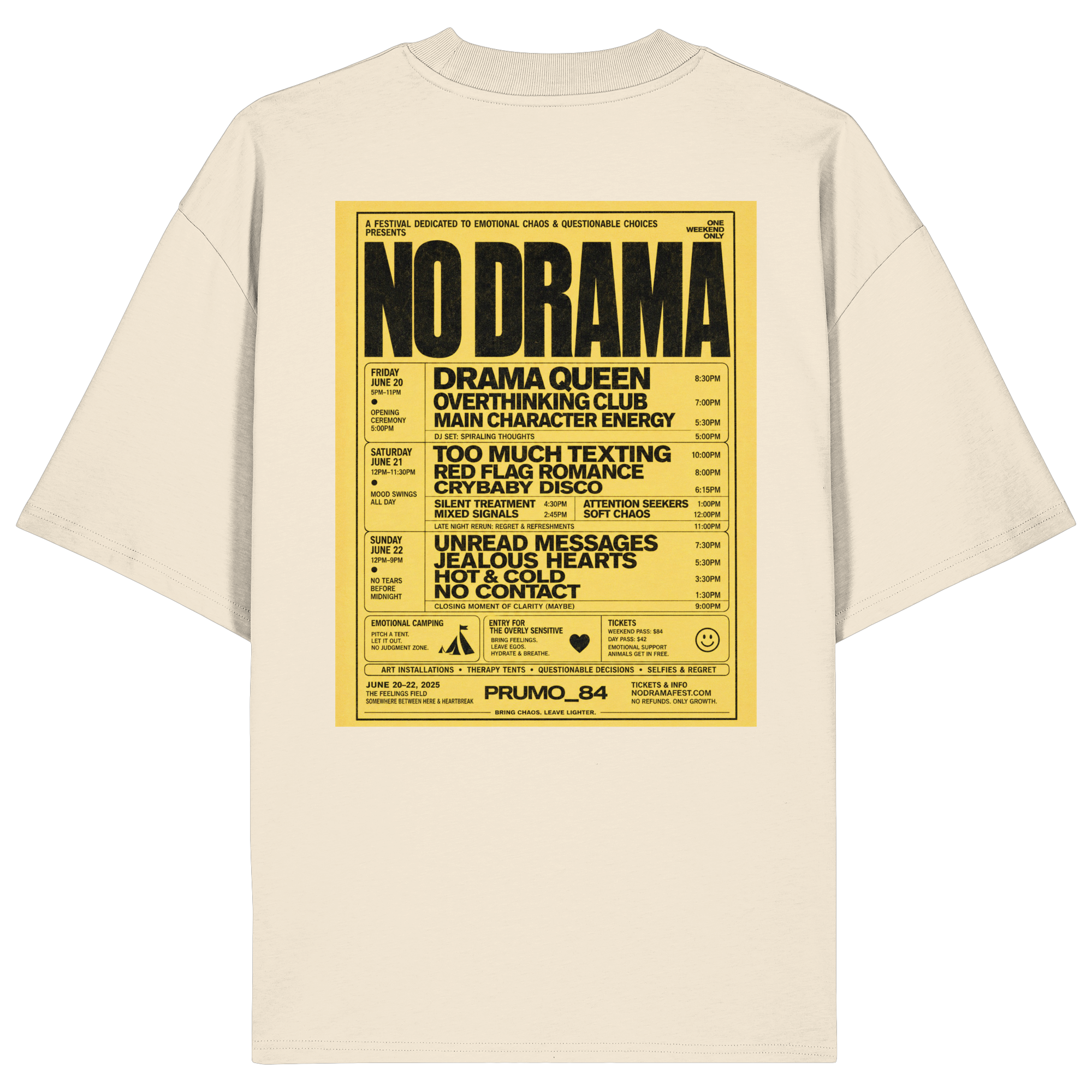 NO DRAMA FESTIVAL - Organic Oversize Shirt