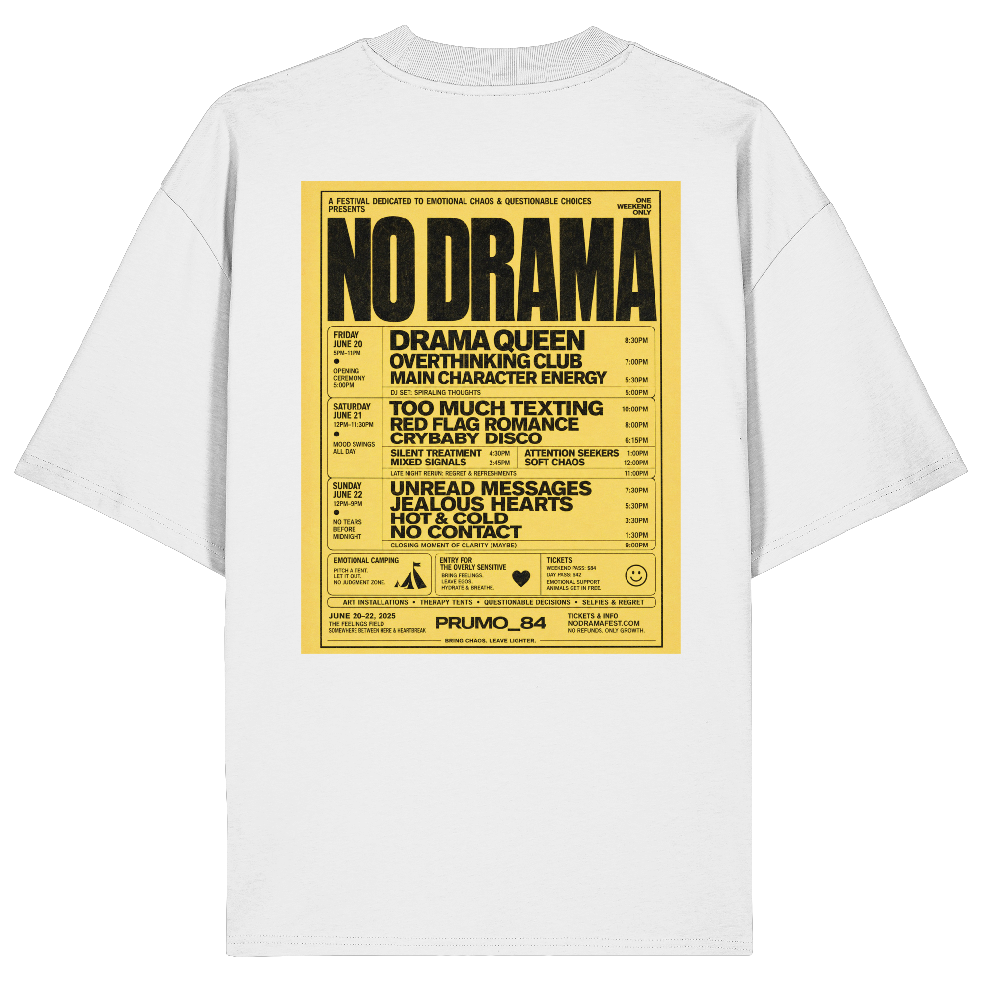 NO DRAMA FESTIVAL - Organic Oversize Shirt